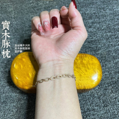 Golden Nanmu Pulse Pillow 10×6×3cm Mouse Wrist Rest Chinese Medicine Pad