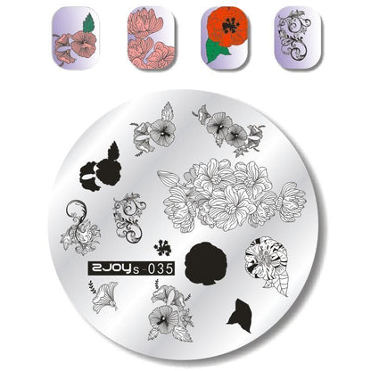 Nail Art Tools Stamping Stainless Steel Designs Shiny Pattern Stencils 5.5x5.5cm