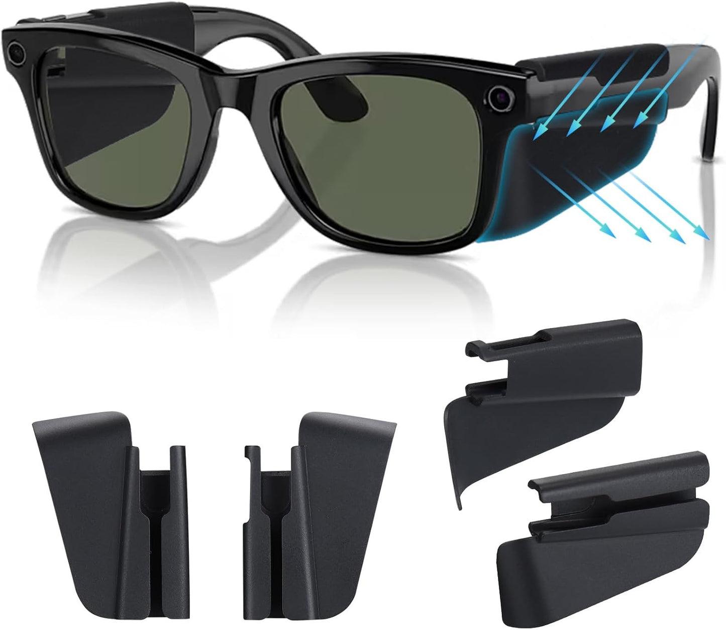 2 Pairs Silicone Glasses Side Shields for Ray-Ban Meta/Oakley Meta HSTN