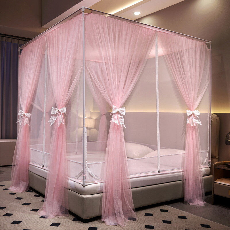 Mosquito Net Double Layers Bed Netting With Zipper Tubes Summer Curtain For Bed