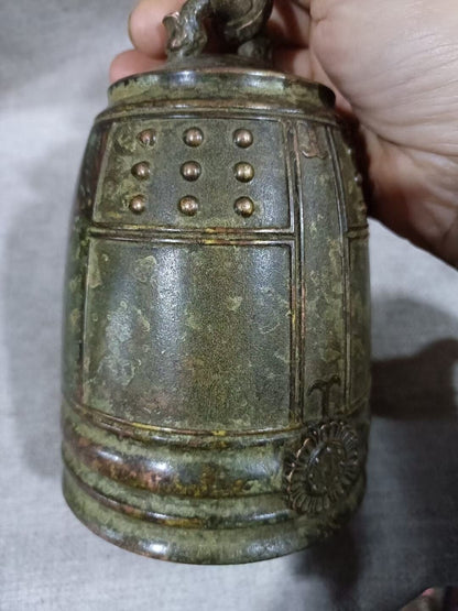 China Bronze Buddhism Temple Bell Chung Chimes Clock Statue