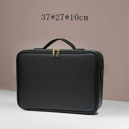 Leather Clapboard Cosmetic Bag Professional Make Up Case Storage Handbag Travel