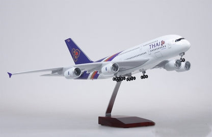 46CM 1:160 THAI AIRBUS A380 Passenger Airplane Landing Gear Resin Aircraft Model