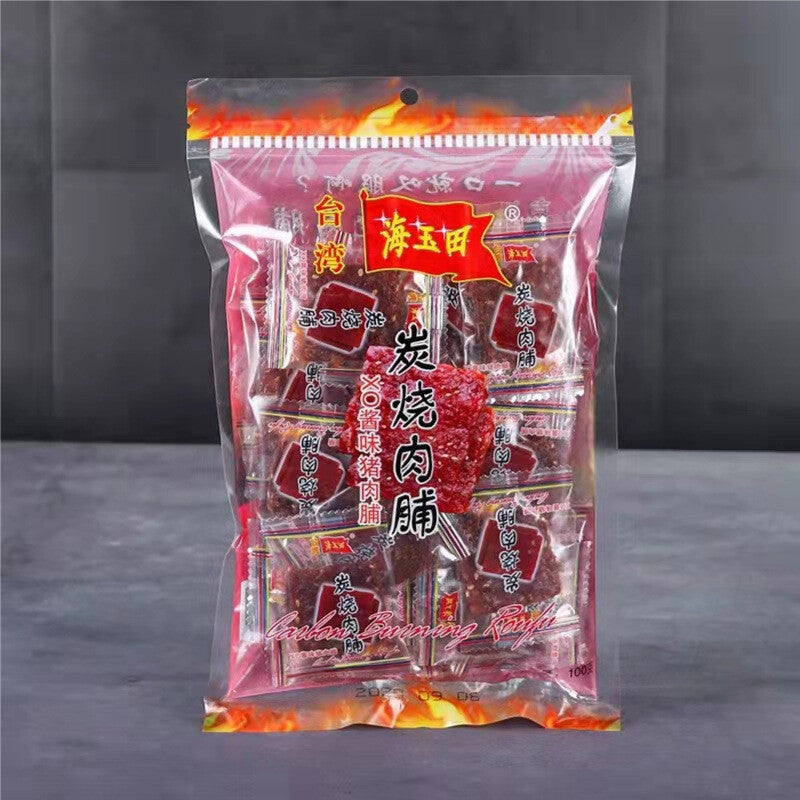Haiyutian Charcoal Braised Dried Pork.Black Pepper Char Siu. XO Sauce. 100g.