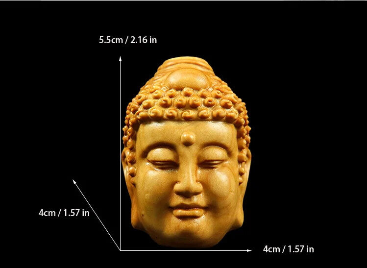 Cliff Cypress Buddha Head Devil Head Double Sided Engraving Pendant Decoration