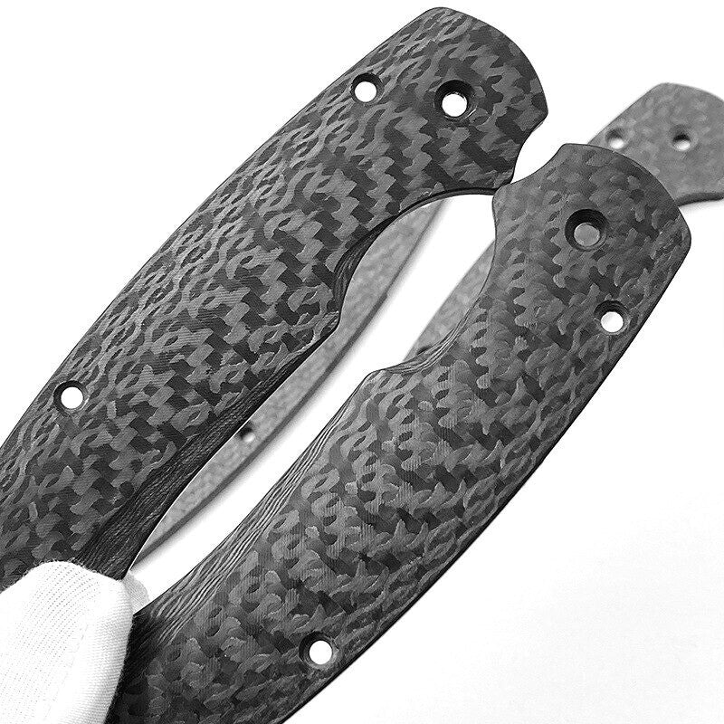 1Pair Carbon Fiber Handle Patchs Grip for Paramilitary Spyderco 2 Para 2 C81 PM2