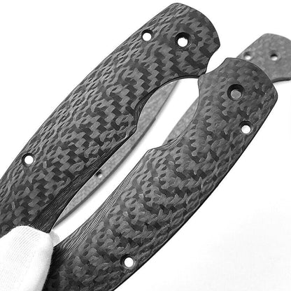 1Pair Carbon Fiber Handle Patchs Grip for Paramilitary Spyderco 2 Para 2 C81 PM2