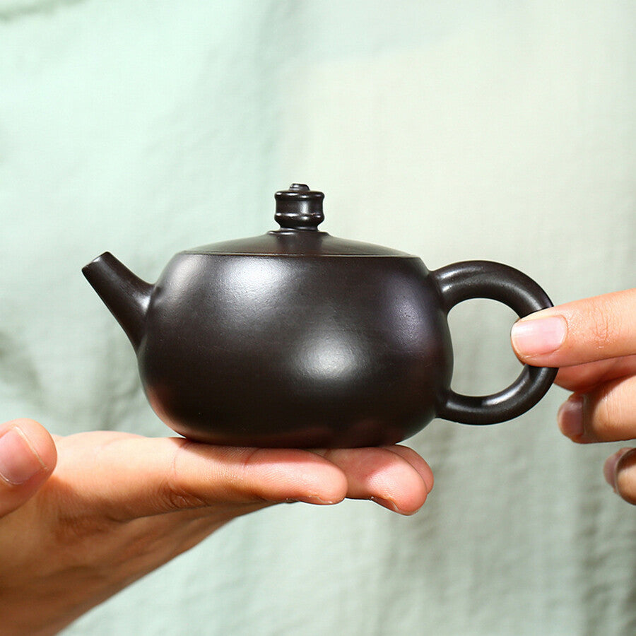 Chinese Yixing Zisha Pottery Teapot Tea Pot Black Zhu Clay Master Pot Marked Pot
