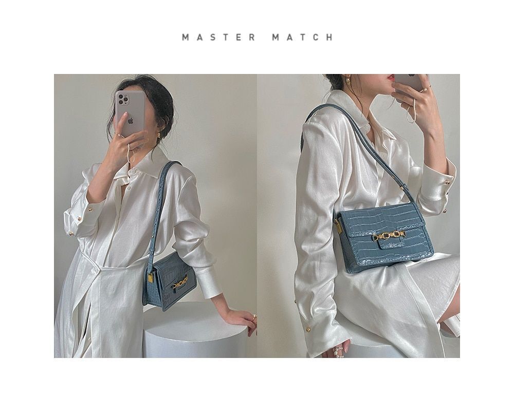Handbag Fashion Split Leather Purse Shoulder Pouch Messenger Bag Polyester Flap