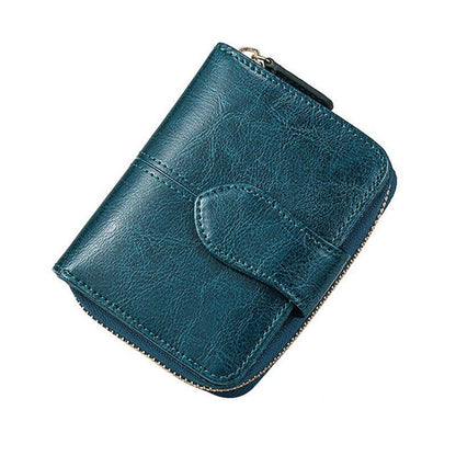 Leather Wallet Women Short Mini Clutch Purse Coin Pocket Credit Card Holder Bag