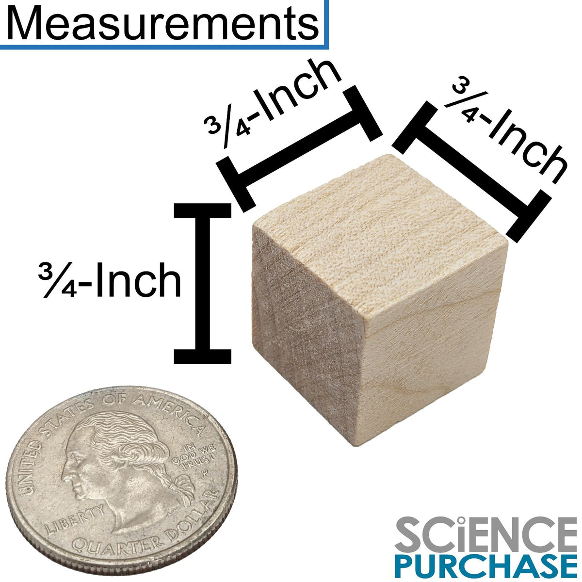 72 Pack ¾-inch (0.75") Wood Blocks, Mini Unfinished Wooden Cubes for Crafting
