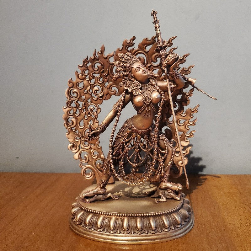 15CM Old Nepal Copper DAKINI Buddha Statue Buddhism Tantric Decoration