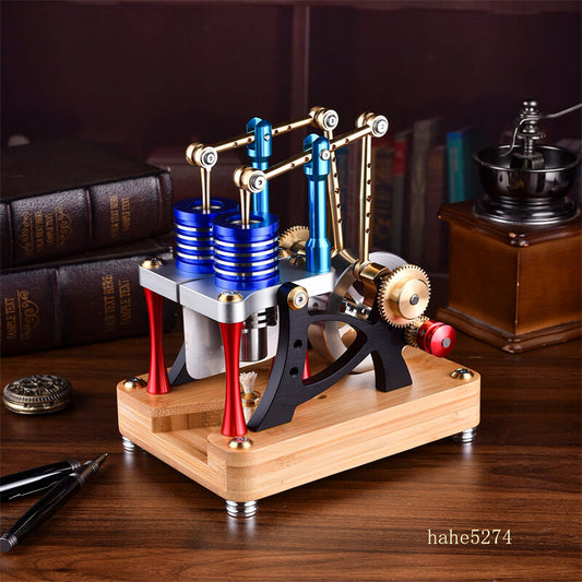 Single/Twin Cylinder Alloy Engine Stirling Model Physical Air Energy Model Gift