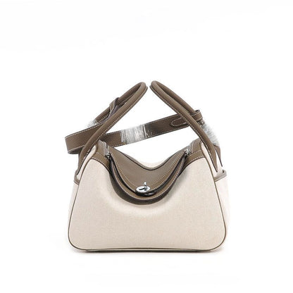 Handbag Bags Luxury Real Leather Bag Canvas Shoulder Purse 26*14*19 /30*16*21 CM
