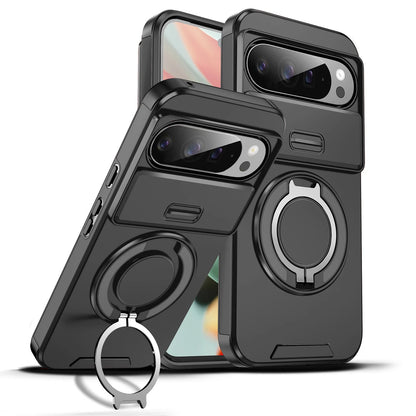For Google Pixel 11Pro XL/10Pro XL Slide Camera Cover Ring Stand Protective Case