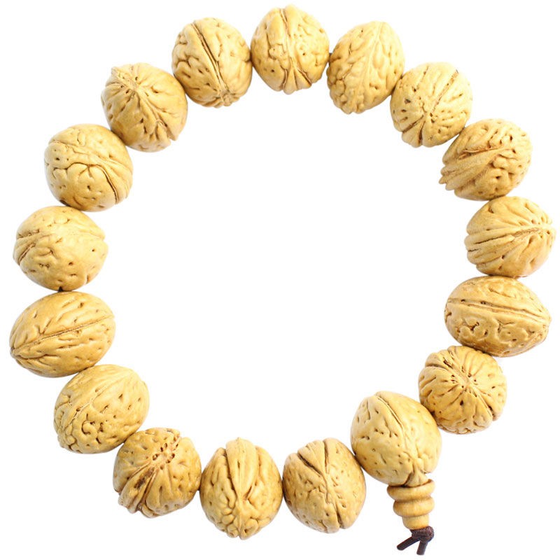 Wild Peach Core Bead Bracelet Brain Pattern Peach Buddhist Mala Prayer Jewelry