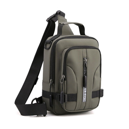 Men's Small Sling Chest Bag Backpack Anti-theft Crossbody Shoulder Bag wUSB Port
