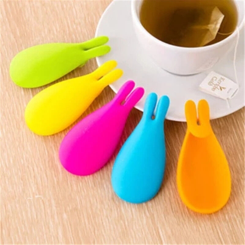Creative Silicone Gel Rabbit Shaped Tea Bag Holder Tea Infuser Candy Colors Mug