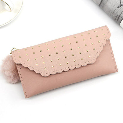 Wallet Retro Rivet Hasp Long Wallet Card Purse Synthetic Leather Phone Bag Purse