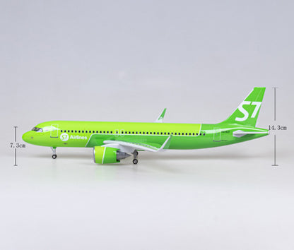 47CM 1:80 S7 Airlines AIRBUS A320neo Airplane Landing Gear Resin Aircraft Model