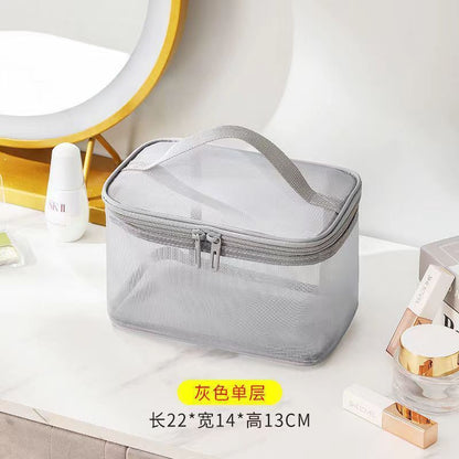 Transparent Mesh Purse Cosmetics Makeup Toiletries Traveling Organizer Bag 1 PC