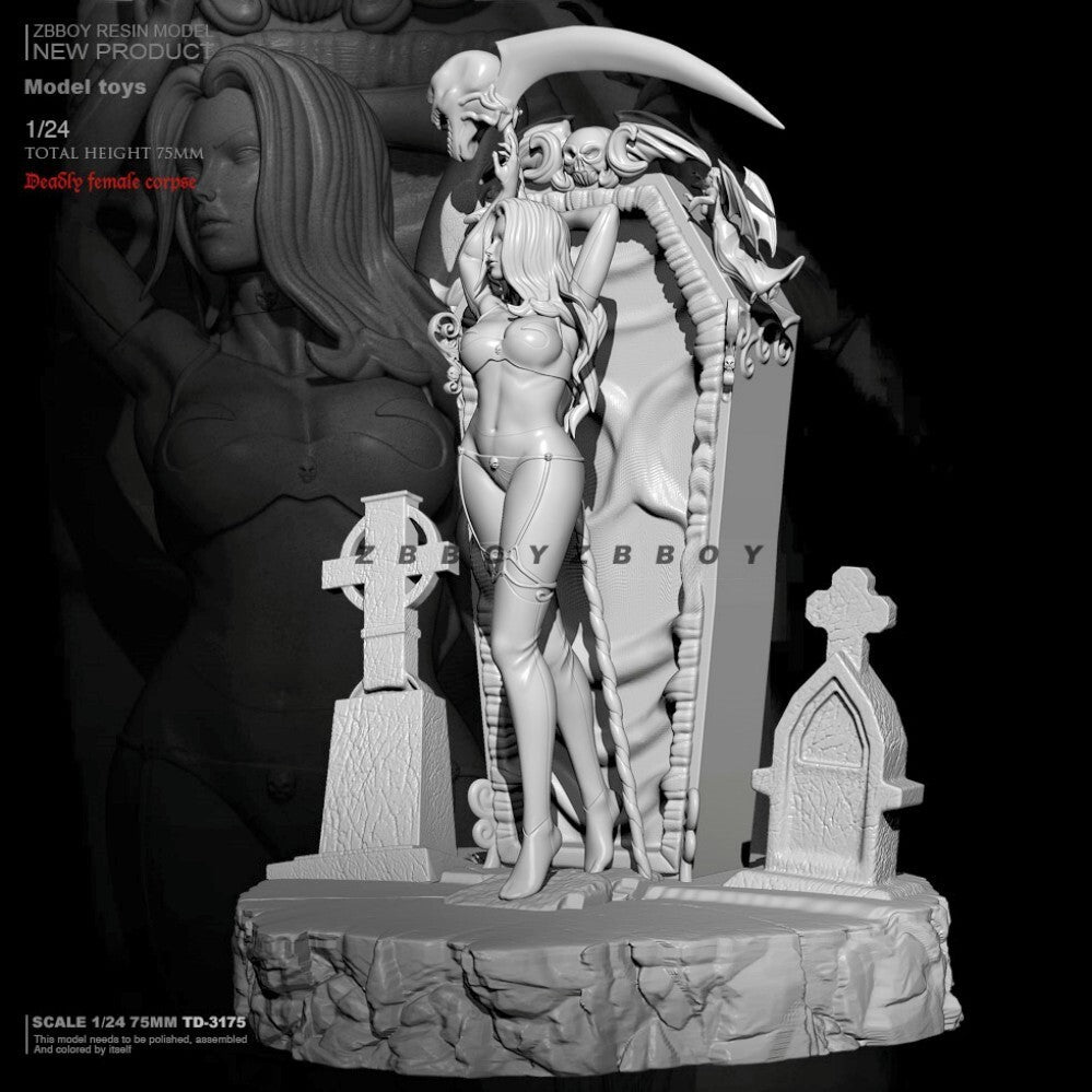 1/24 resin figures model kit Sexy Hell's Messenger Unassembled Unpainted