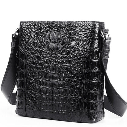 Handcrafted Nile Crocodile Skin Leather Shoulder Messenger bag, Men's Luxury Bag