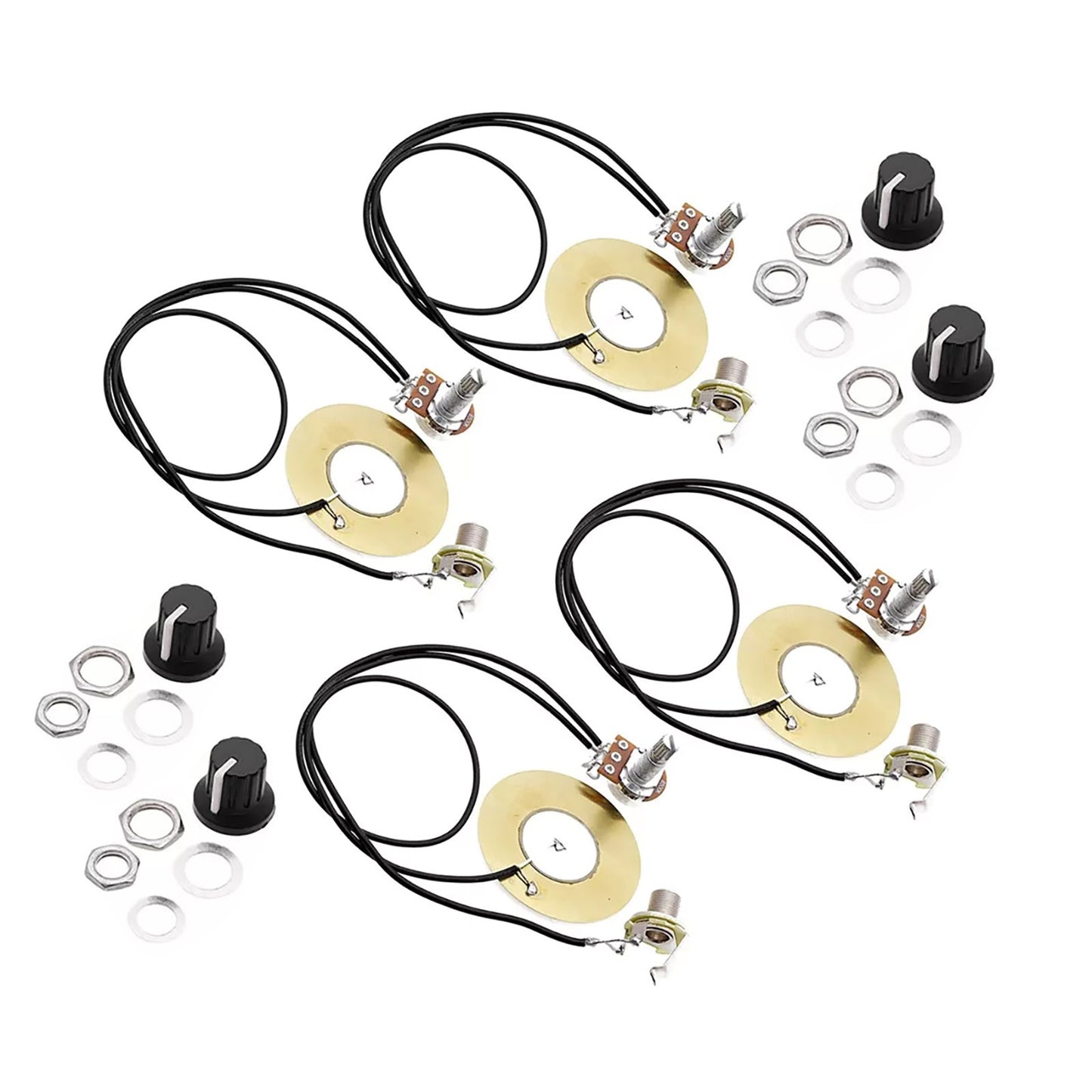4Pcs 50MM Guitar Violin Piezo Transducer Pickup Open Pickup 6.35MM Output