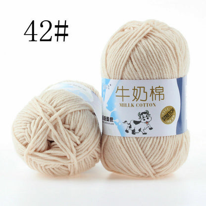 Hot Sale 50g Hand-woven Chunky Yarn Soft Milk Cotton Knitting Baby wool yarn