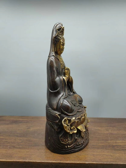Collected Old Ancient Copper Guanyin Buddha Bodhisattva Buddhist Ornament