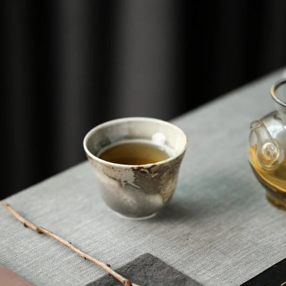 Jingdezhen Thin Glaze Kiln Baked Crystal Glaze Firewood Tea Cup Master Cup Tea
