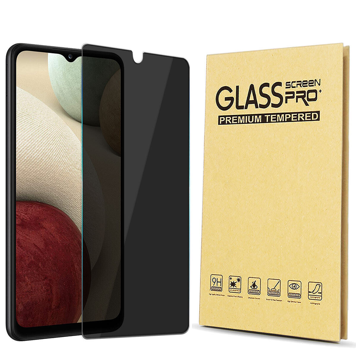 For Samsung Galaxy A12 4G 5G Privacy Tempered Glass Anti-Spy Screen Protector
