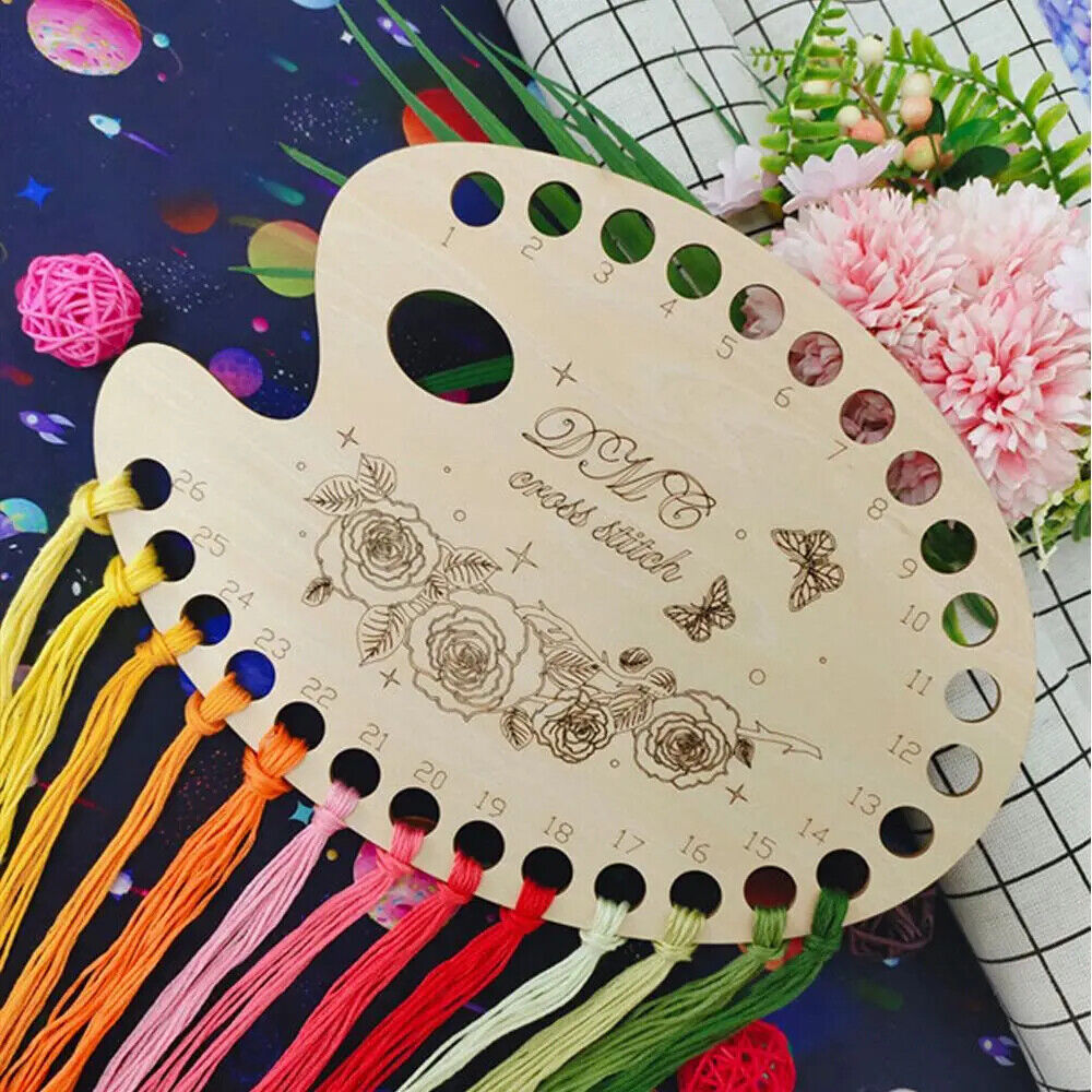 Embroidery Floss Organizers Wood Cross Stitch Needle Thread Storage Holder Tools