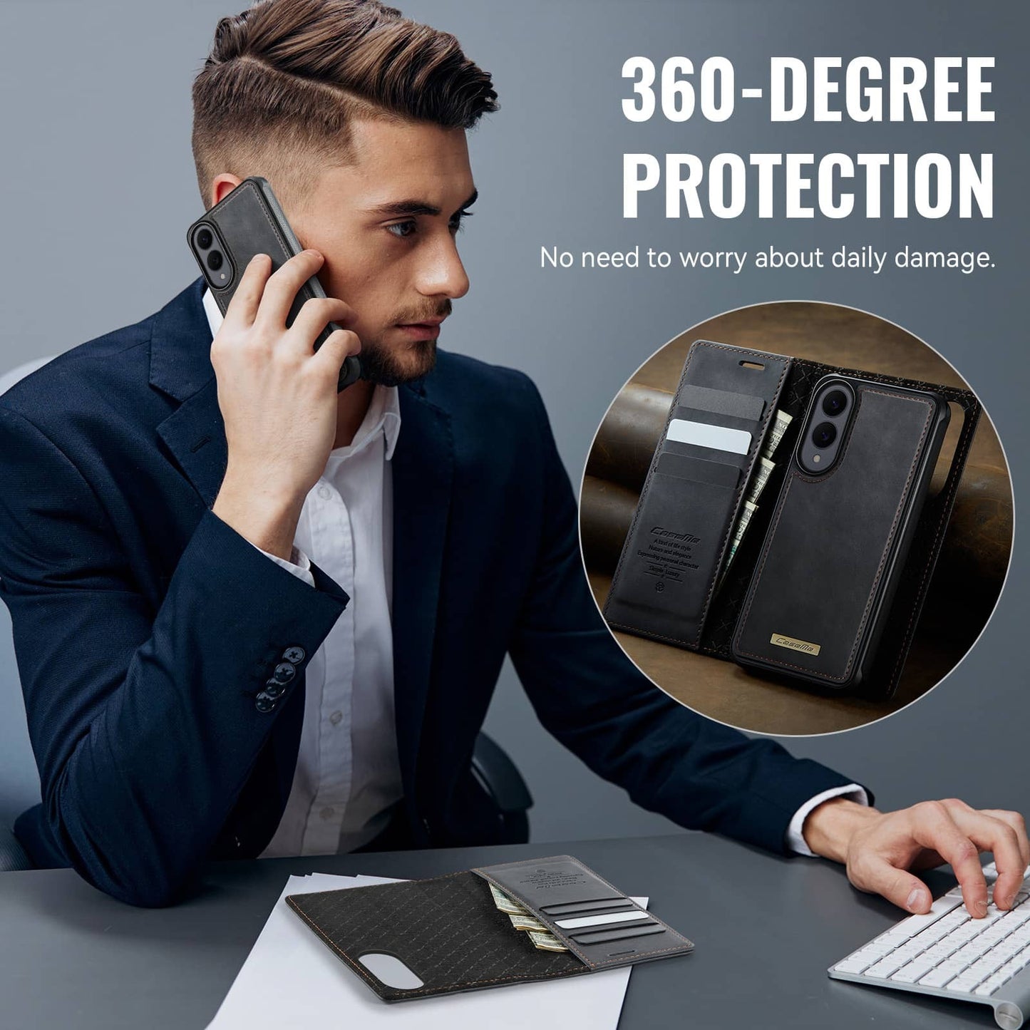 Detachable Wallet Case for Samsung Galaxy S25 S24 S23 S22 S21 S20 with Magsafe