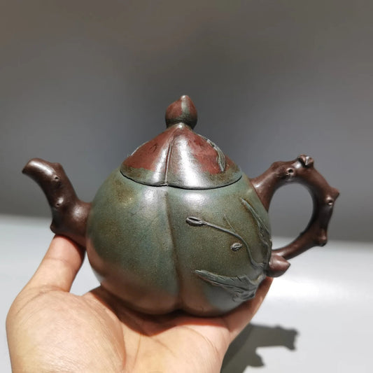green mud Chinese Yixing Zisha purple Clay Teapot Longevity Peach tea Pot 360ml