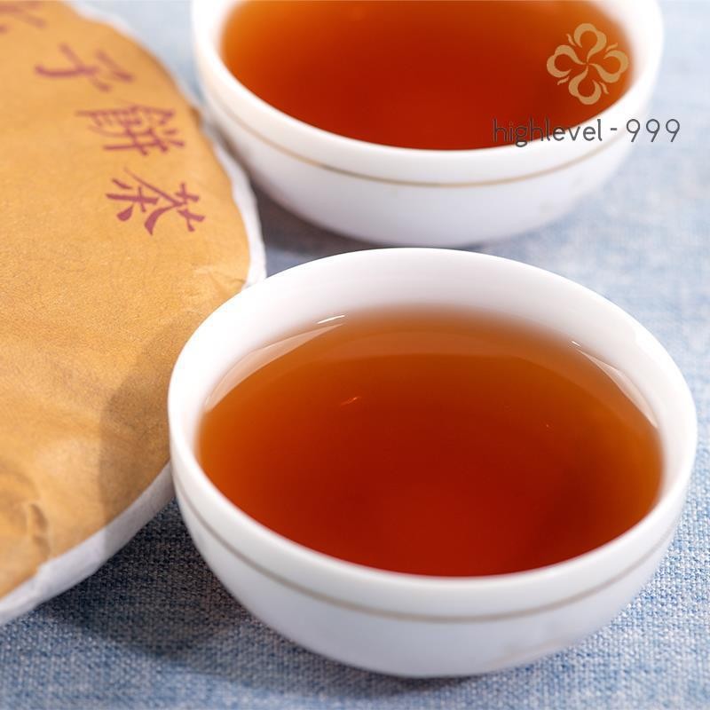 357g Ripe Pu'er Yunnan Menghai Ba Nian Chen Yun Qi Zi Compressed Tea Cake