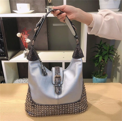 Rhinestone Shoulder Handbags Large Bag Design Diamond Studded Shoulder Purse 1PC