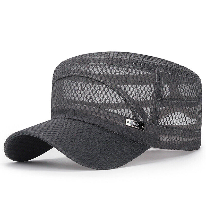 Trucker Hat Mesh Baseball Snapback Cap Adjustable Flat Visor Plain Hip Hop Mens