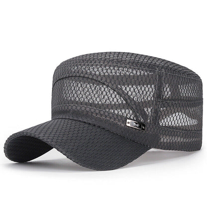 Trucker Hat Mesh Baseball Snapback Cap Adjustable Flat Visor Plain Hip Hop Mens