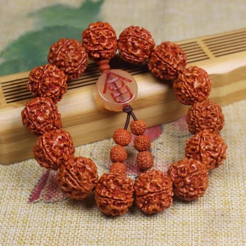 Vajra Bodhi Lotus Bracelet Nepalese Handcrafted 5-Petal Men's Prayer Beads