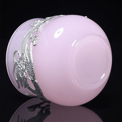 1pc 80ml Chinese Tea Cup Porcelain Tea Cup for Lady Pink Glaze Personal Cup