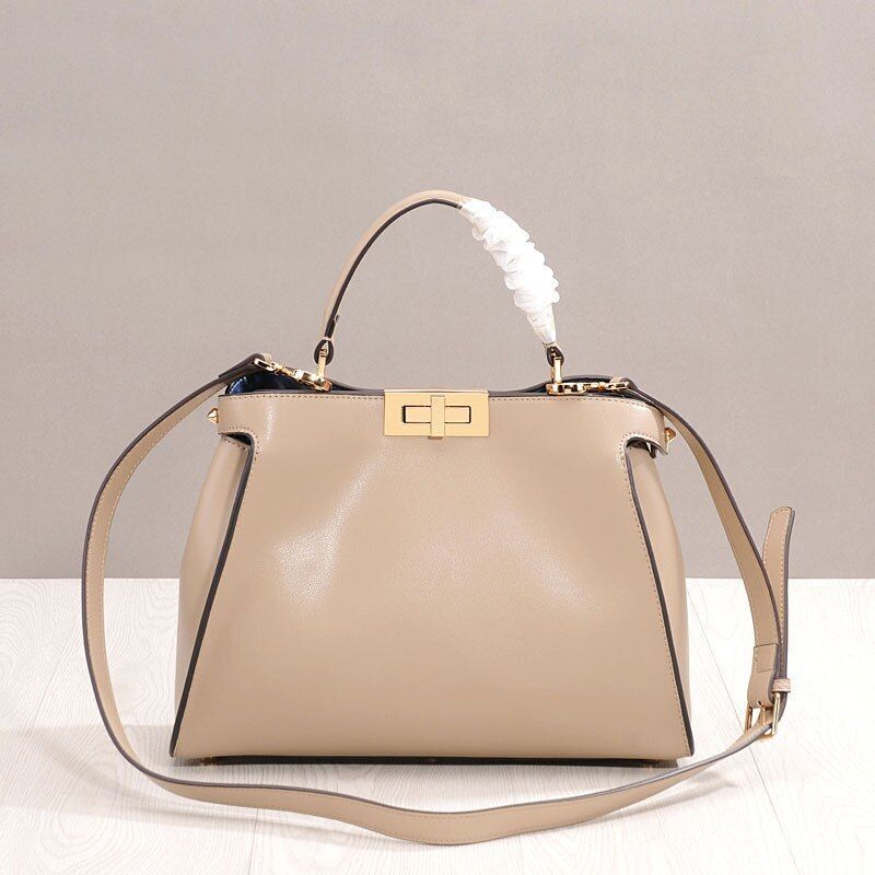 Genuine Leather Tote Handbag Women Bags Square Purse S/M/L Sizes Cow Leather 1PC