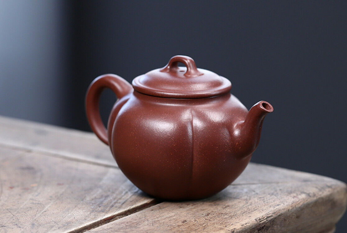 230cc chinese Yixing Handmade Zisha Dicaoqing clay Teapot FengYing Hu Tea Pot