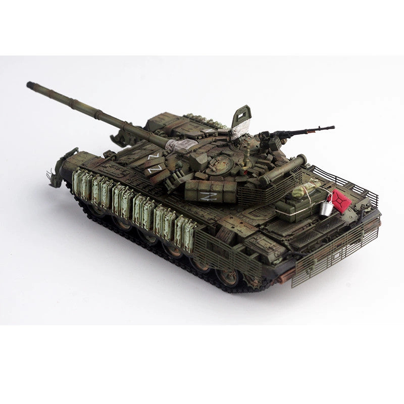 1/72 88MODLE Russian T-72B3M T72 Tank With Roof Battle Damage Edition Model