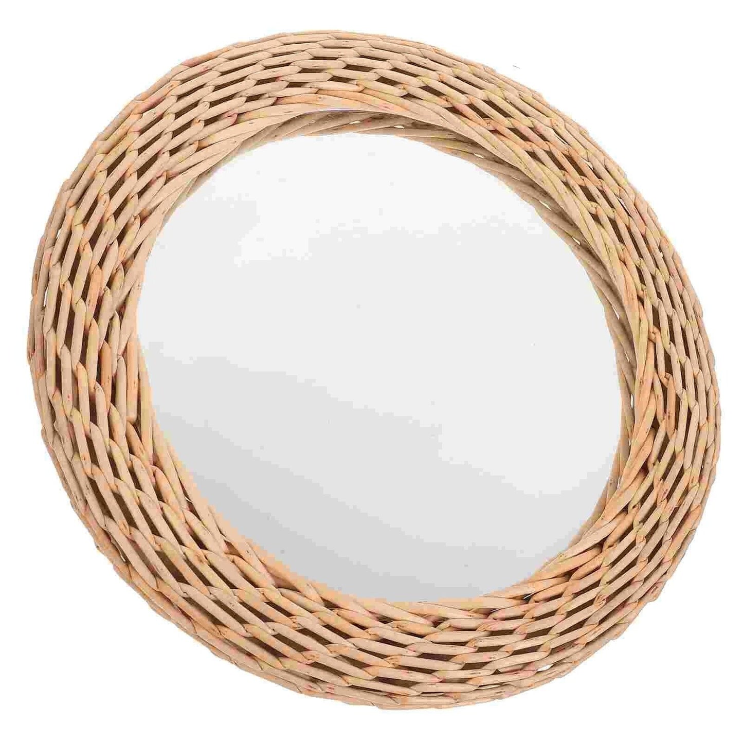 Wall Hanging Mirrors Rustic Rattan Bedroom Bathroom Woven Photo Prop 28x28x2.7cm