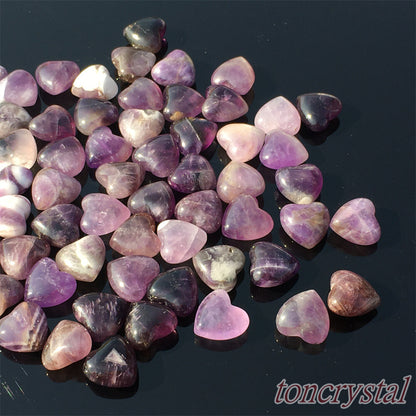 10pc Natural dreamy amethyst mini heart Carved quartz crystal skull healing gift
