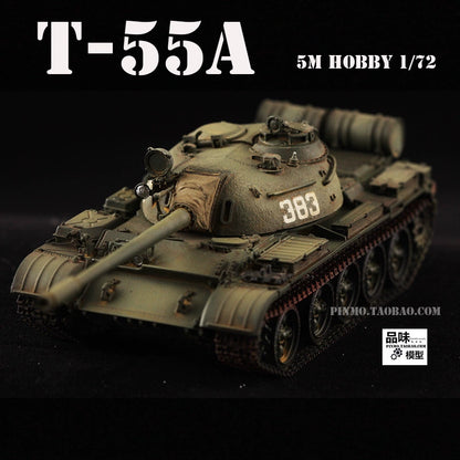 1/72 Scale Soviet T-55A Main Battle Tank Turret Rotatable T55 Russian Army Model