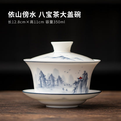 Eight Treasures Tea Sancai Gaiwan Tea Cup Household Ceramic Tea Bowl