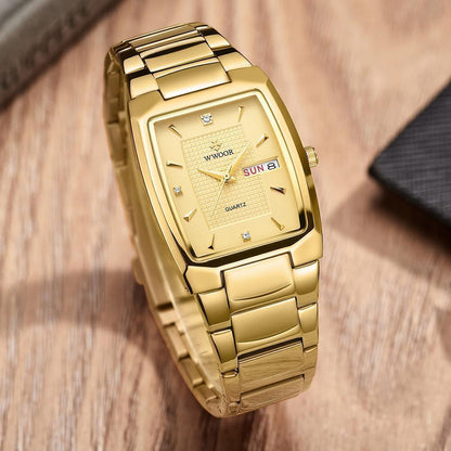 Nuevo Reloj De Color Dorado Para Hombre - Cuarzo De Lujo - Acero Inoxidable