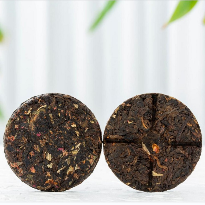 200g Rose Puerh Tea Iron Box Yunnan Seven Zi Cake Ripe Tea 7.05oz
